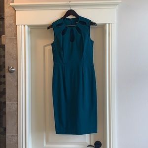 Teal ASOS Midi-dress with tear-drop neckline